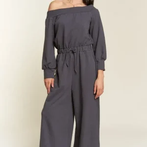 ONE SHOULDER TERRY JUMPSUIT
