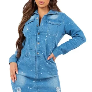 WOMEN FASHION DENIM DRESS