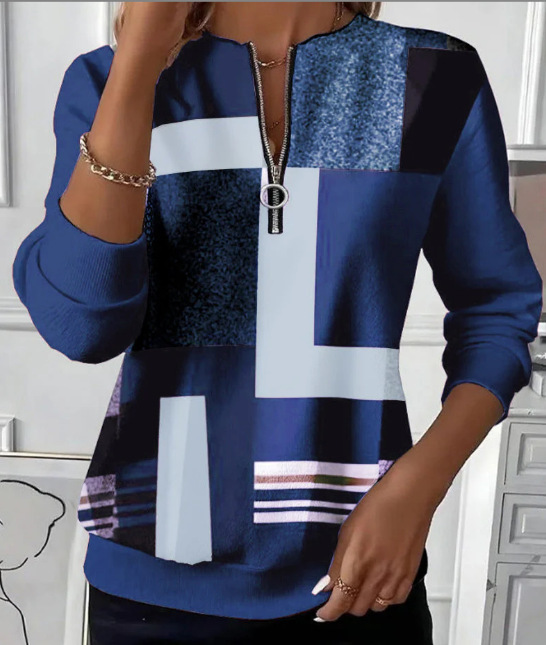 Women's Loose And Casual Printed Long-sleeved Top - Image 5