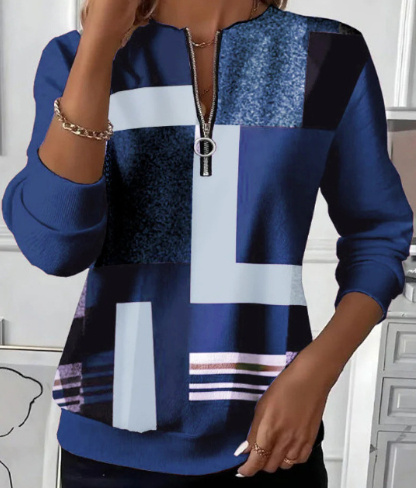 Women's Loose And Casual Printed Long-sleeved Top - Image 4