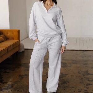 Solid-color Casual Fashion Two-piece Set