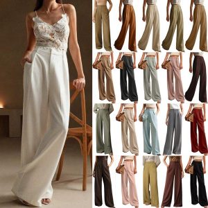 Women's Casual Loose Straight Business Commute Wide Leg Pants