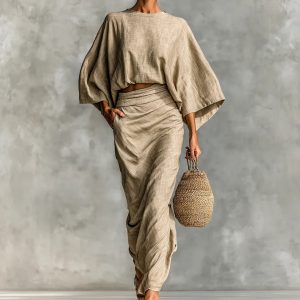 European And American Elegant Women's Clothing Autumn New High Waist Long Skirt Suit