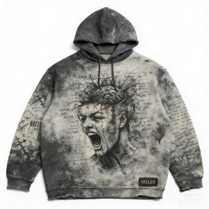 Men's Hooded Printed Casual Pullover Sweatshirt