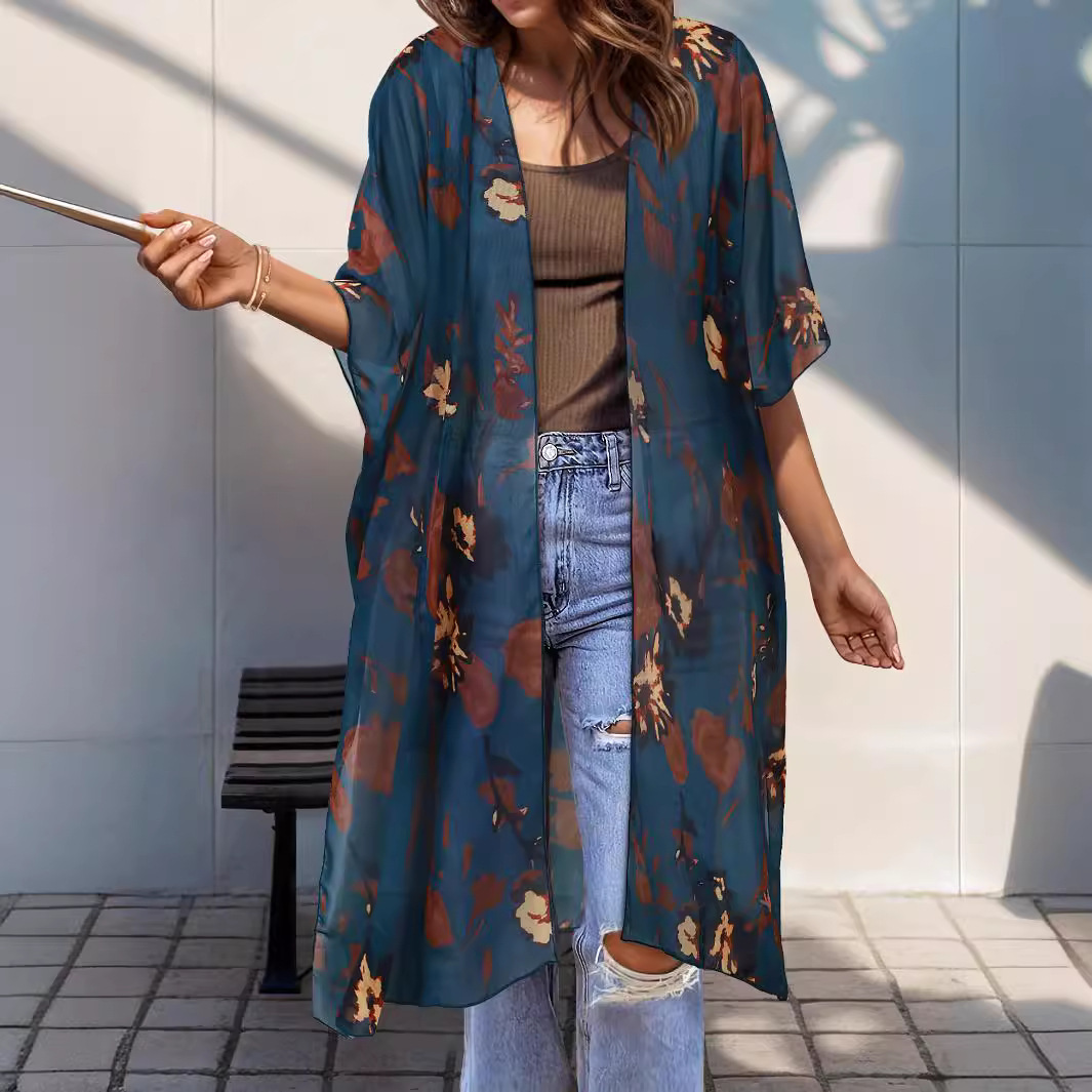 Women's Aztec-print Batwing Cardigan Cloak - Image 9
