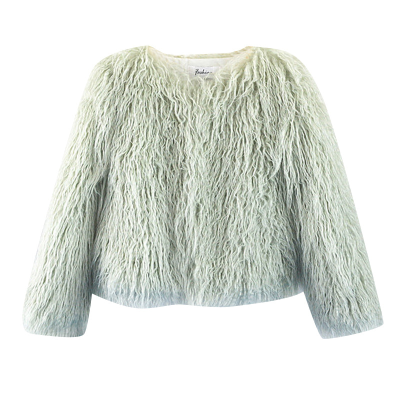 Women's Solid Color Short Faux Shearling Fur Coat - Image 3