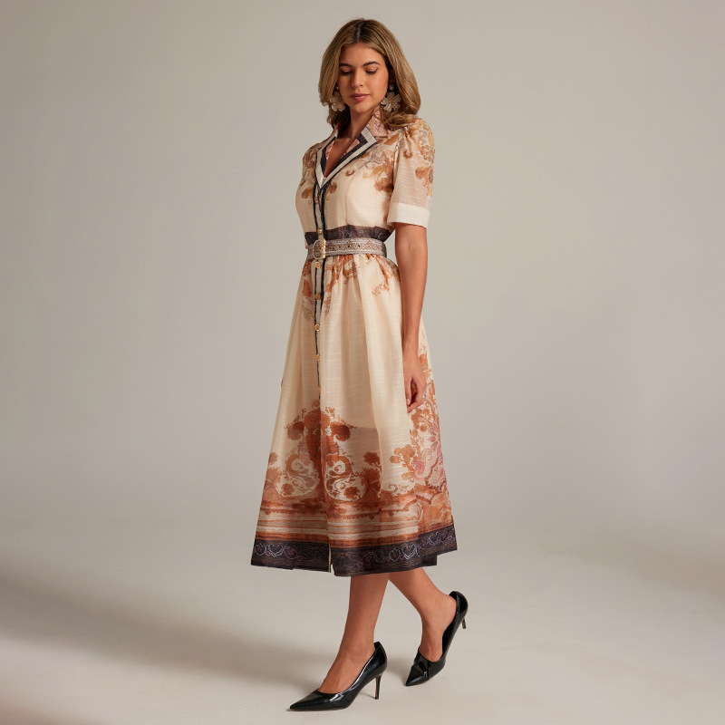 Real-shot Style French Niche Elegant Printed Dress - Image 6