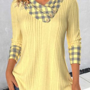 AutumnWinter New Arrival Long-Sleeve Knitted Sweater With Ribbed Texture