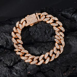 Spring Buckle Cuba Bracelet Alloy Full Diamond
