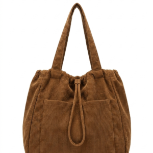 Corduroy Drawstring Multi-pocket Handbag