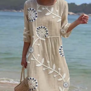 3D Digital Printing Ladies Fashion Plus Size Dress
